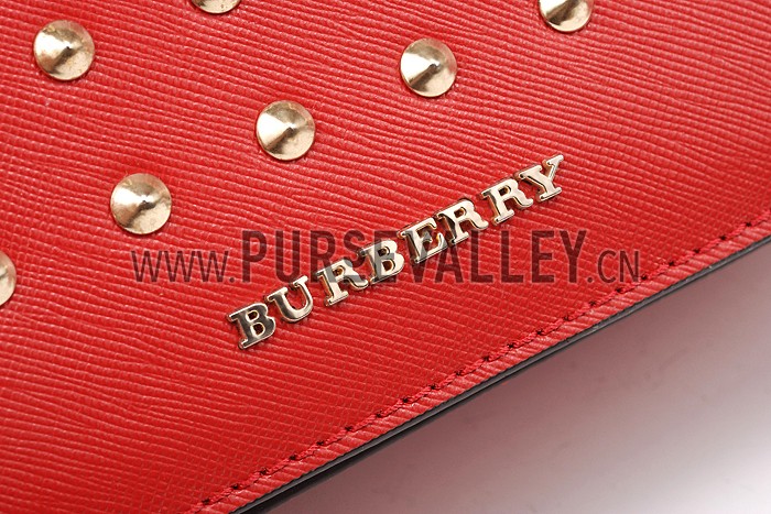 Burberry Studded Berkley Crossbody Bag Red 607788