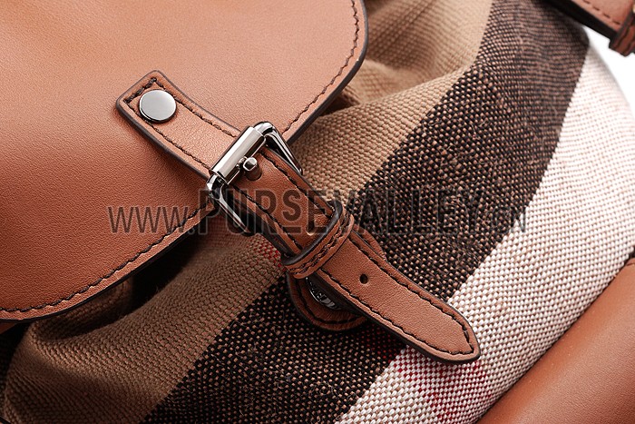 Burberry Medium Canvas Check Backpack Brown 607814