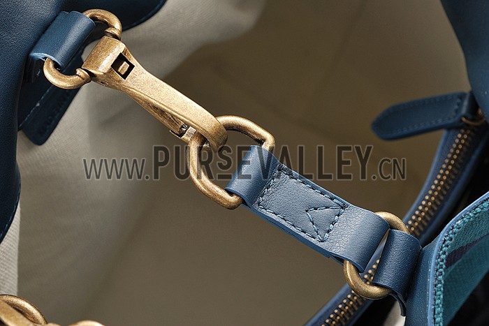 Burberry Medium Canvas Hobo Bag Light Blue 607820