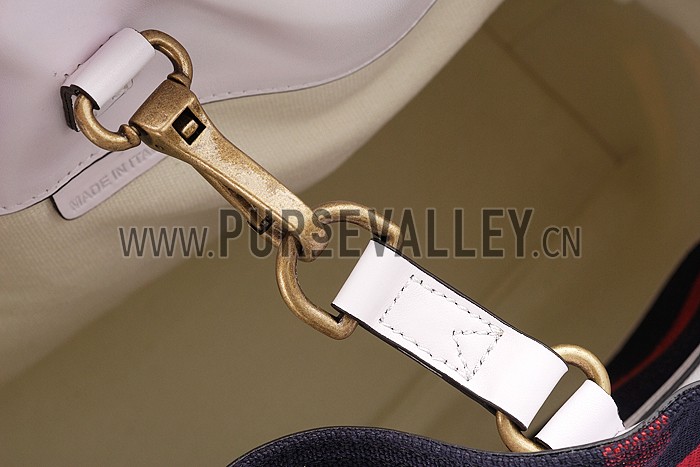 Burberry Medium Canvas Hobo Bag Dark Blue 607821