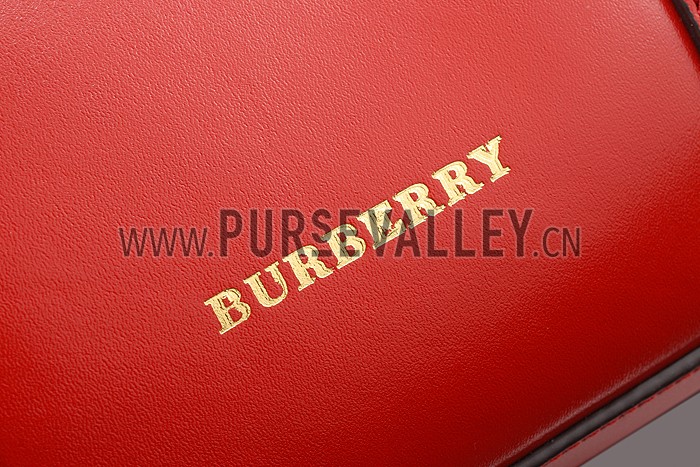 Burberry Sartorial House Check Bowling Bag Red 607822