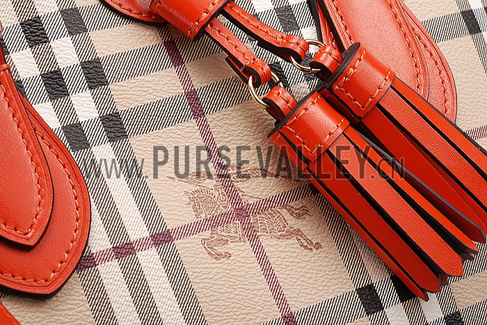 Burberry Large Tassel Bowler Bag Orange 607827