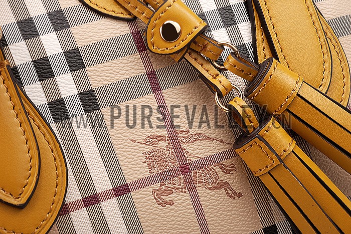 Burberry Large Tassel Bowler Bag Yellow 607829
