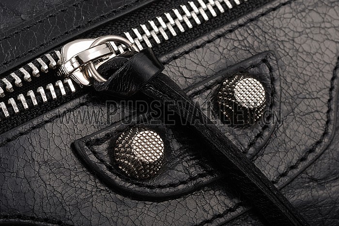 Balenciaga Clutch Black With Silver Hardware 607832