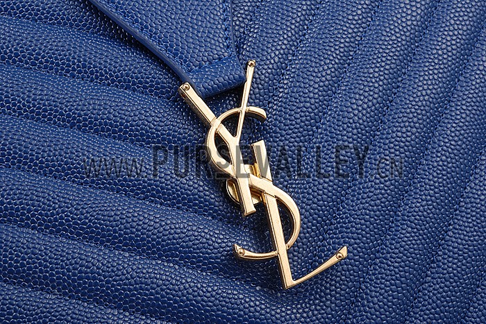 Saint Laurent Classic Monogram Shopping Bag Royal Blue 607879