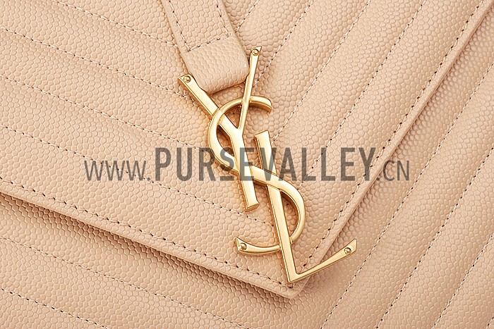 Saint Laurent Classic Monogram Satchel Beige 607881