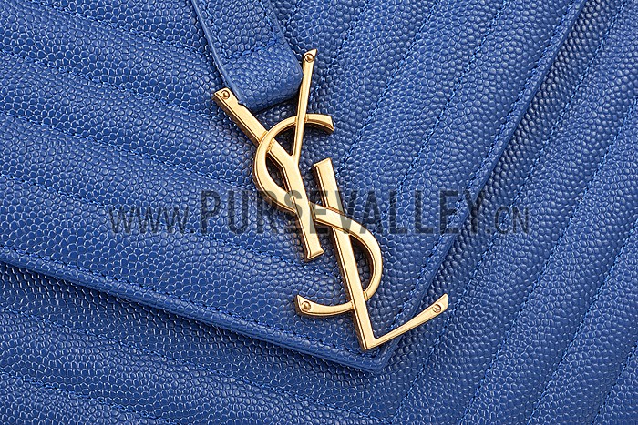 Saint Laurent Classic Monogram Satchel Rolay Blue 607883