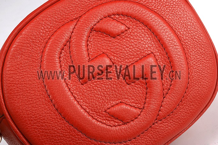 Gucci Soho Leather Mini Chain Bag Red 607946