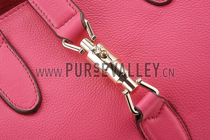 Gucci Jackie Soft Leather Top Handle Bag Fuchsia 607949