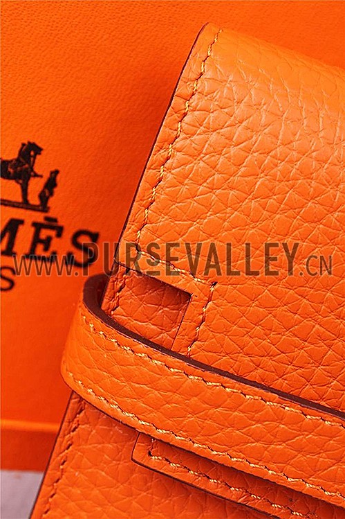 Hermes Kelly Long Wallet Orange 608074