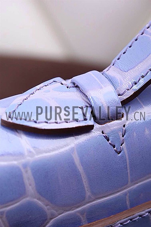 Hermes Kelly Longue Clutch Crocodile Leather Light Purple 608172