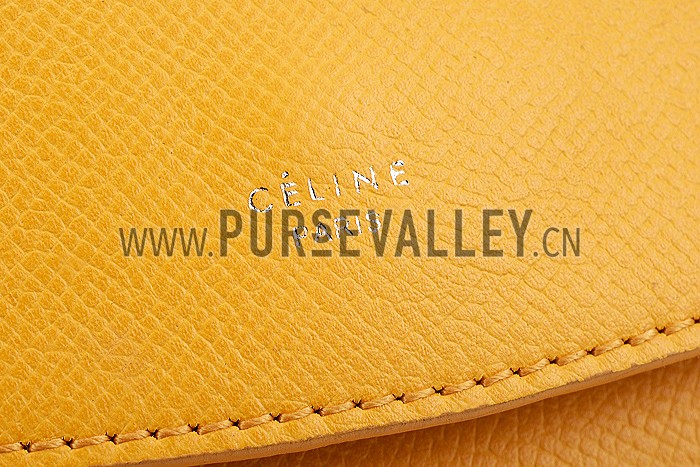 Celine Trotteur Bag Soft Leather Yellow 608236