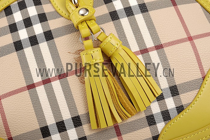 Burberry Tassel Tote Bag Yellow Barley 608261