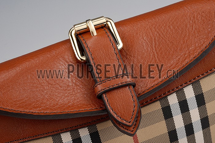 Burberry Small Horseferry Check Crossbody Bag Honey Tan 608268