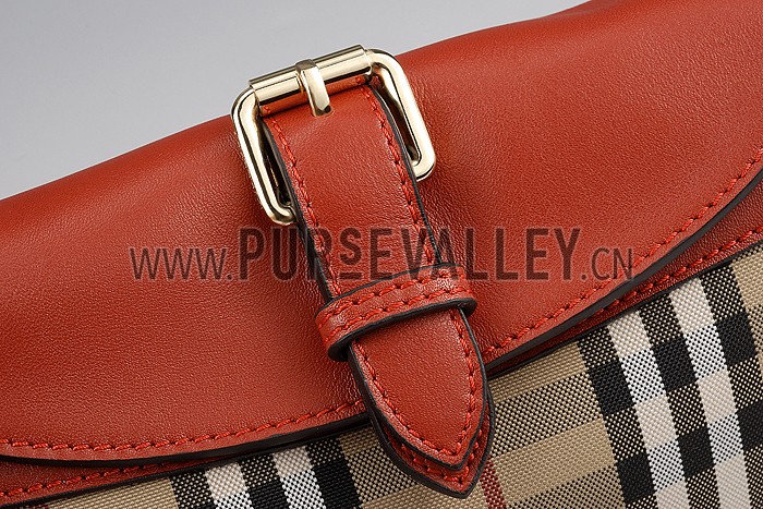 Burberry Small Horseferry Check Crossbody Bag Honey Parade Red 608269