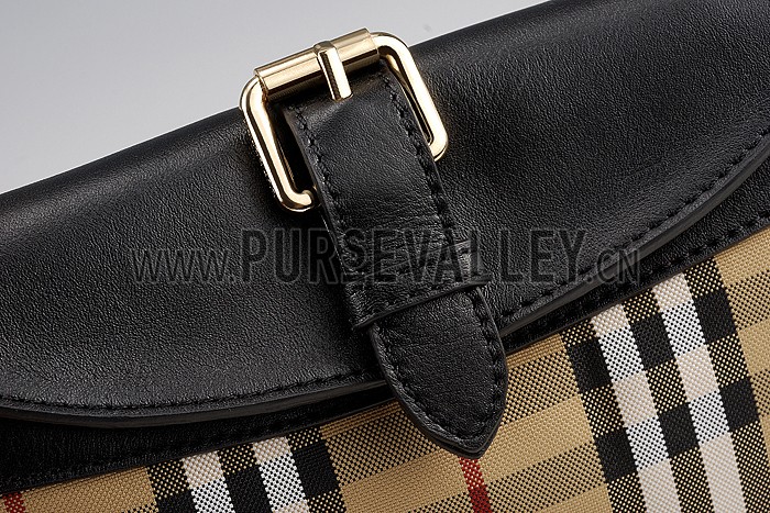 Burberry Small Horseferry Check Crossbody Bag Honey Black 608270