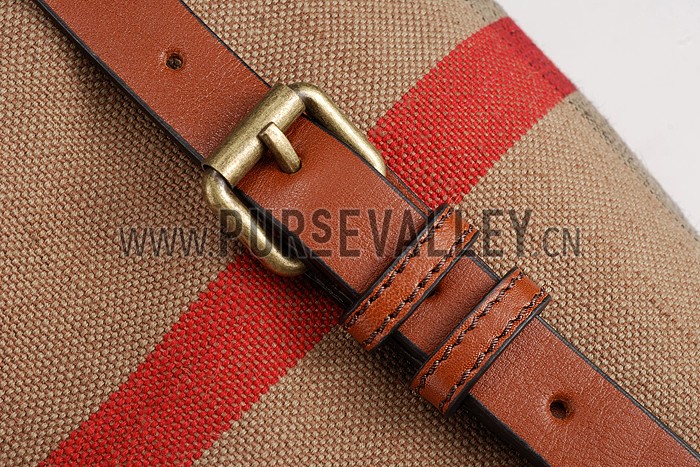 Burberry Man Canvas Check Backpack Saddle Brown 608273