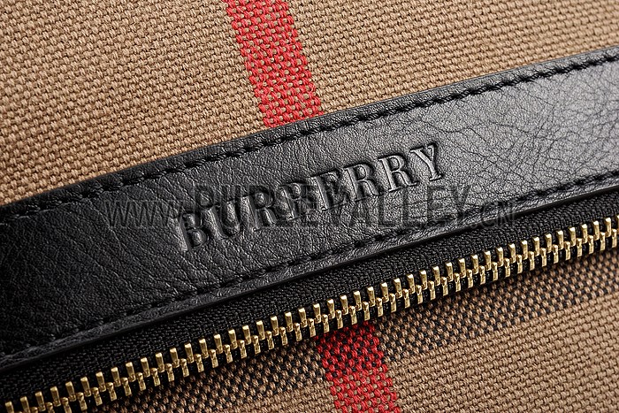 Burberry Canvas Check Foldover Crossbody Bag Black 608277