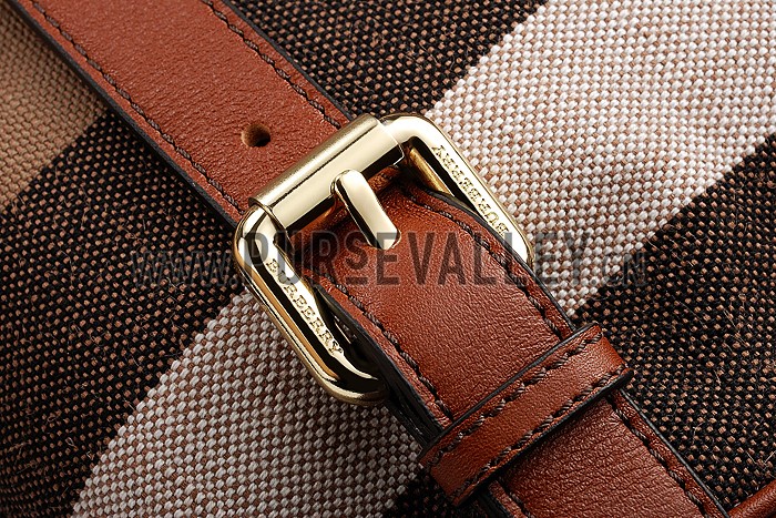 Burberry Canvas Check Backpack Honey Tan 608278