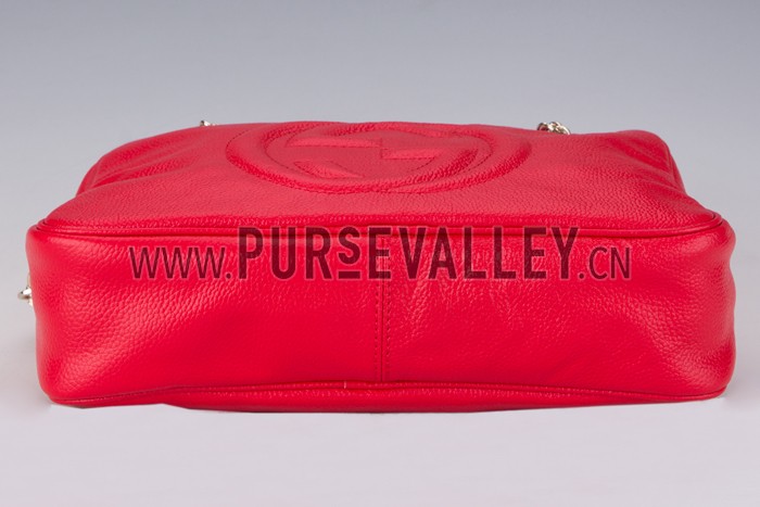 Gucci Medium Soho Rust Leather Shoulder Bag with Chain Straps