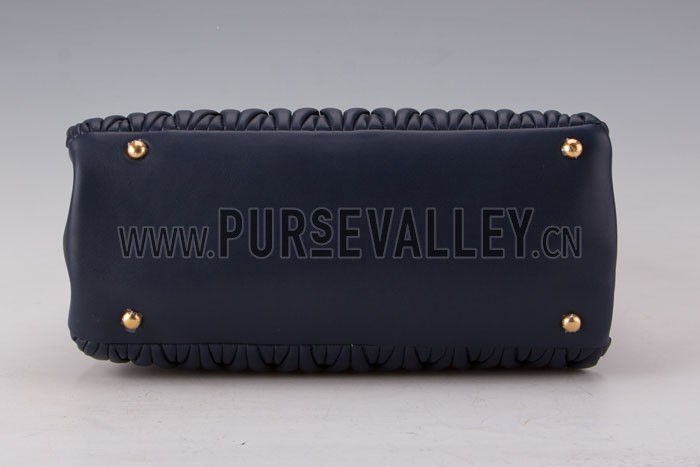 Miu Miu Nappa Leather Three-Pocket Bag Dark Blue