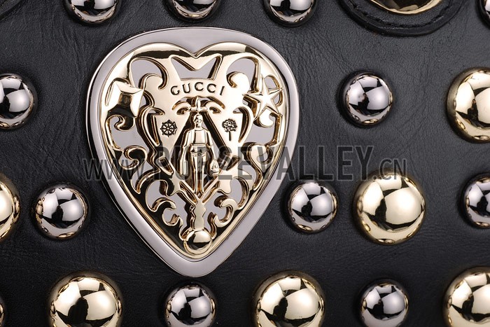 Gucci Babouska Studded Boston Bag Black
