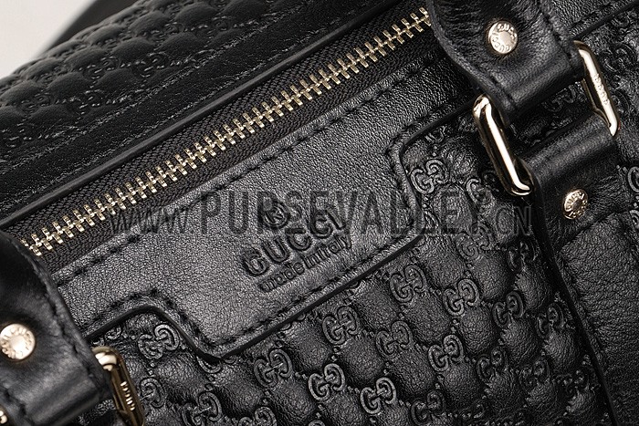 Gucci Nice Microguccissima Leather Boston Bag Black 607308