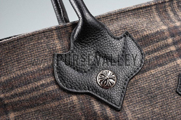 Chrome Hearts Brown Tweed Handbag 607424