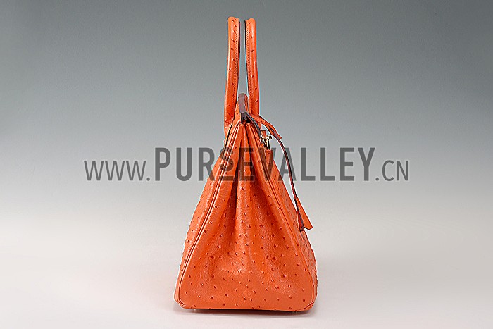 Hermes Birkin 35 Orange Ostrich Leather 607485
