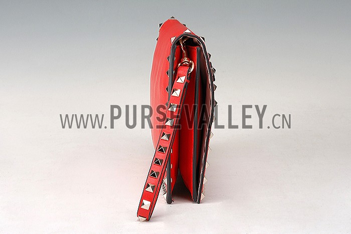 Valentino Rockstud Clutch Red 607530
