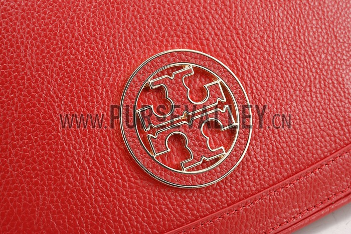 Tory Burch Amanda Logo Clutch Red 607612