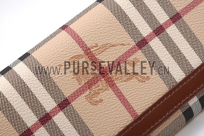 Burberry Haymarket Check Large Purse Brown