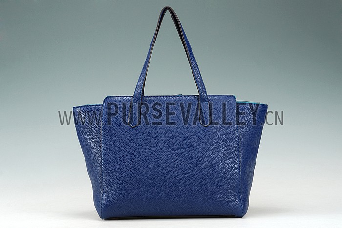 Gucci Swing Leather Tote Dark Blue Medium 607683