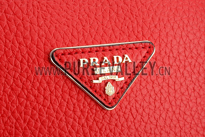 Prada Saffiano Soft Double Bag Red
