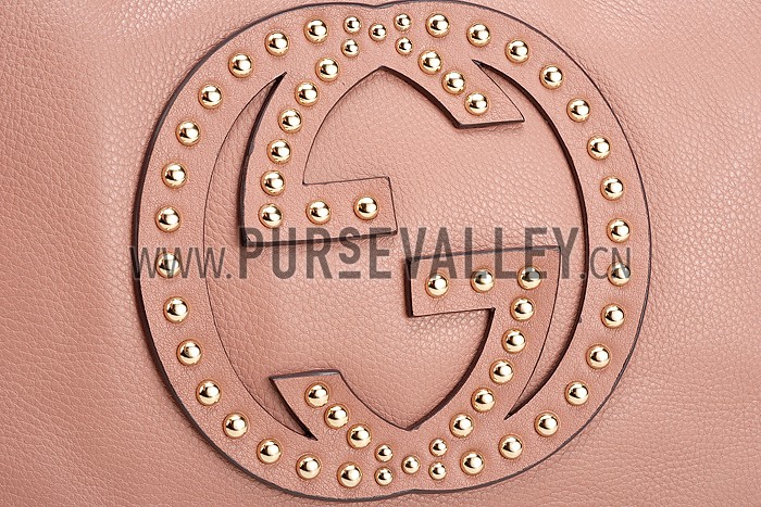 Gucci Soho Studded Shoulder Bag Light Pink
