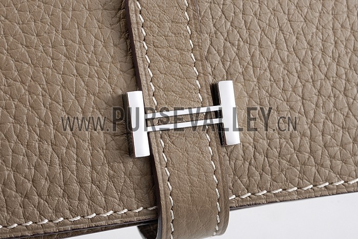 Hermes Bearn Wallet Etoupe Grey 608077