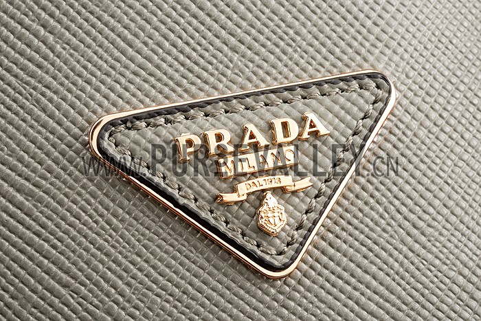 Prada Saffiano Double Tote Grey