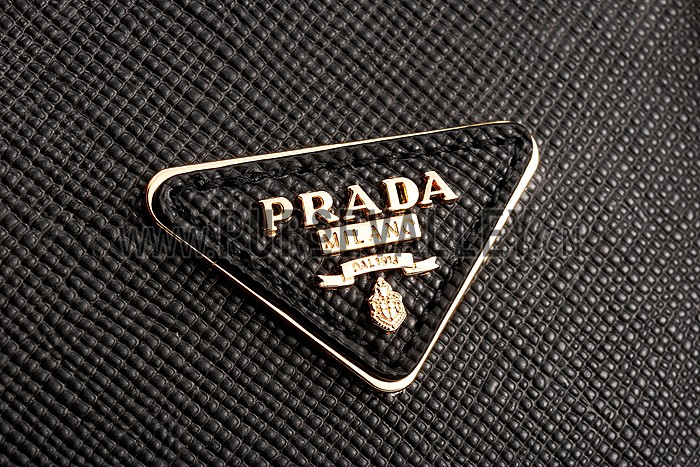 Prada Saffiano Double Tote Black