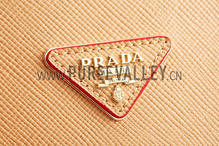 Prada Saffiano Double Tote Light Brown