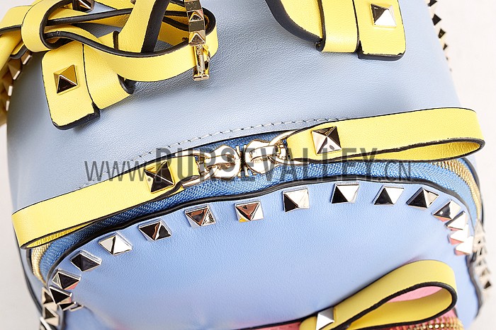 Valentino RockStud Blue/Pink/Yellow Backpack
