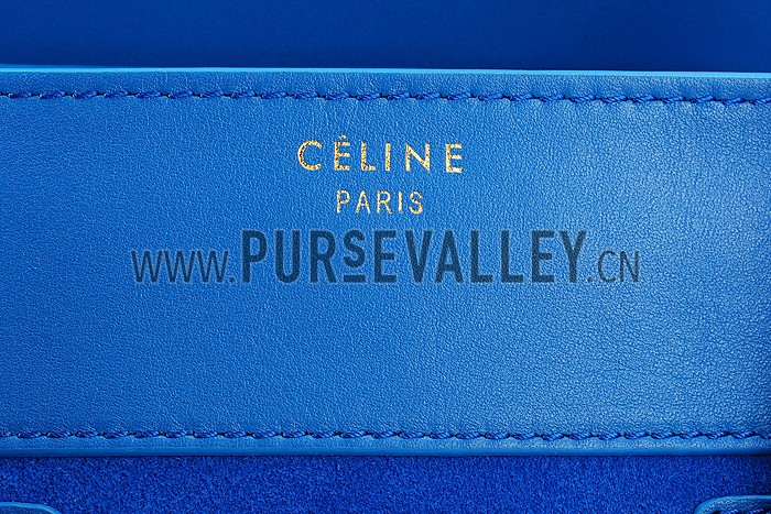 Celine Mini Luggage Blue Leather/Suede Leather