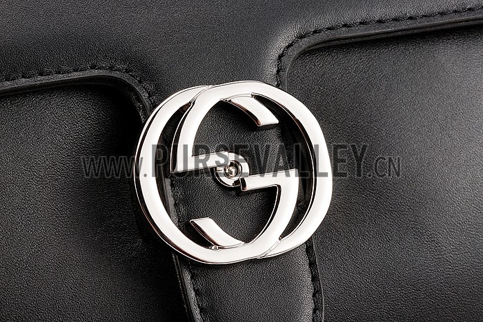 Gucci Interlocking Large Shoulder Bag Black