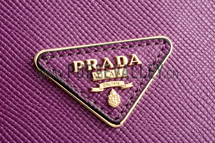 Prada Saffiano Double Tote Purple