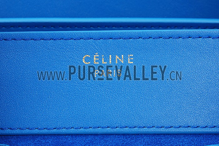 Celine Micro Luggage Blue Leather/Suede Leather