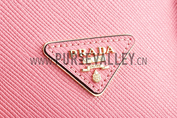 Prada Saffiano Double Tote Pink