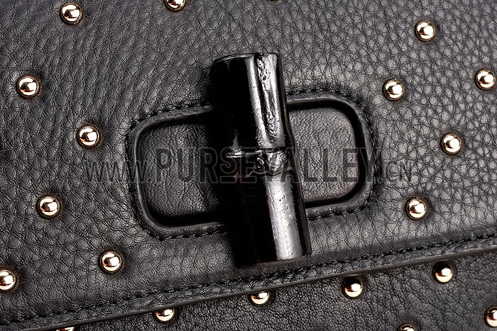 Gucci Miss Bamboo Studded Bag Black