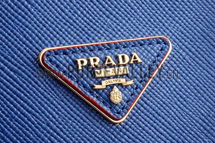 Prada Saffiano Double Tote Blue
