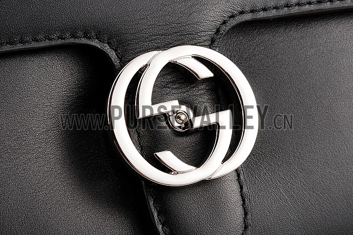 Gucci Interlocking Medium Shoulder Bag Black