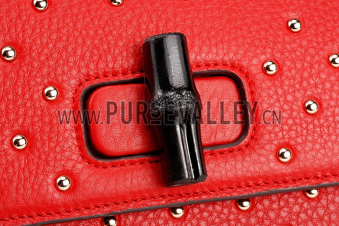 Gucci Miss Bamboo Studded Bag Red