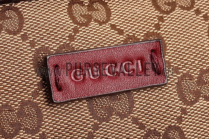 Gucci Lady Web GG Canvas Boston Bag Dark Red